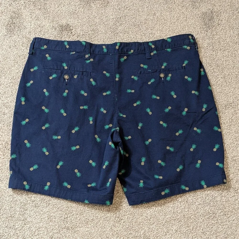GEORGE Navy Blue Tropical Zip Shorts; Men Size 40